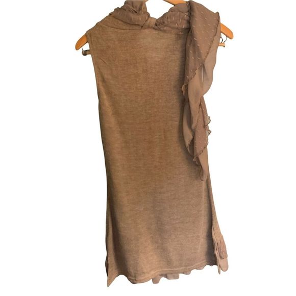 Anthropologie Blue Bird Sweater Scarf Light Brown Size Medium - Picture 3 of 8